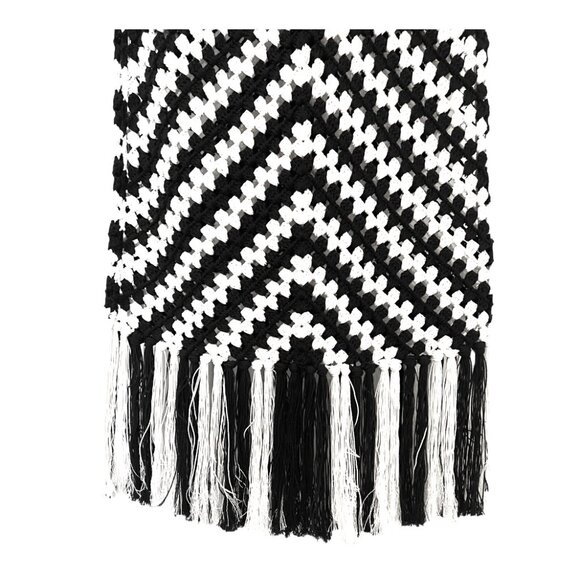 😮NWT - ZIMMERMANN Halliday Hand Crochet Skirt - 0P - Black/White w/ Tassels - Picture 5 of 10